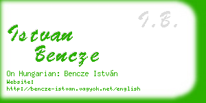 istvan bencze business card